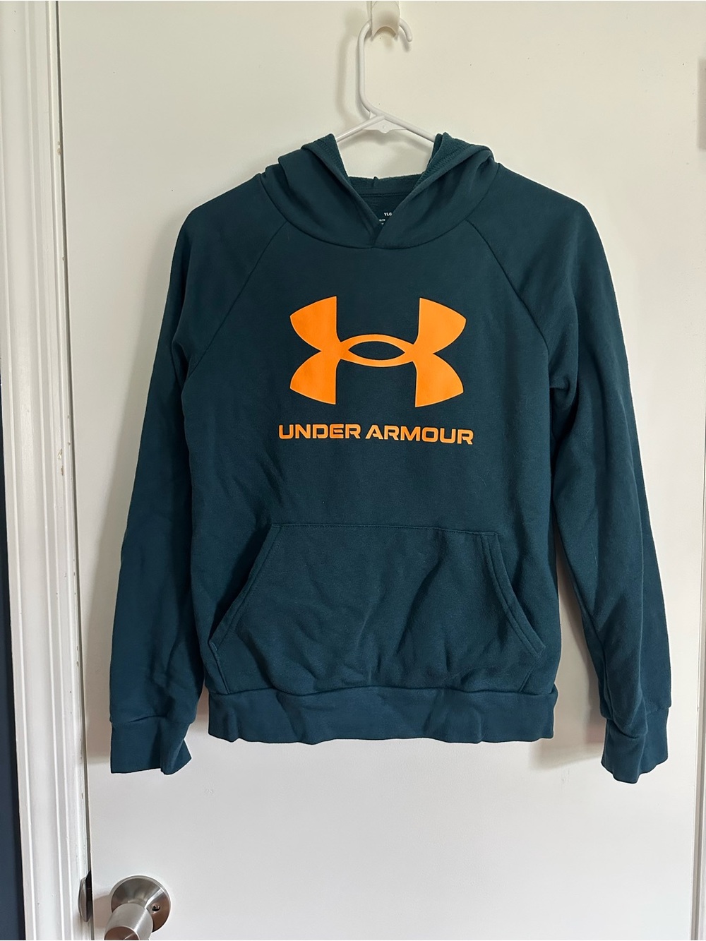 Under Armour Boys Dark Blue and Bright Green Hoodies